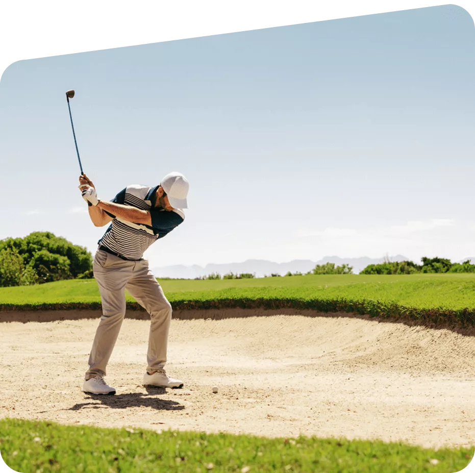 golf abschlag aus dem bunker